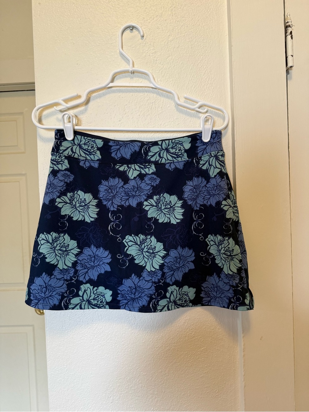 Tranquility by Colorado Clothing Navy Mini Skirt with Teal Floral Print